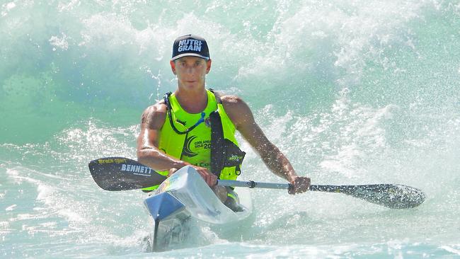 Ali Day in action on the ski in the Coolangatta Gold. Photo: Harvpix