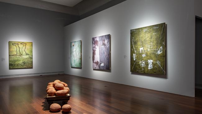 Installation view of The Raft by Aldo Iacobelli at the 2020 Adelaide Biennial of Australian Art: Monster Theatres. Picture: Saul Steed.