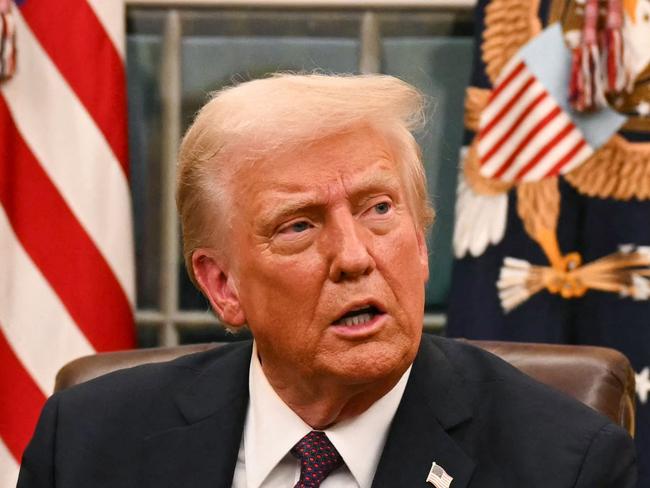 US President Donald Trump speaks to journalists about TikTok as he signs executive orders in the Oval Office of the White House in Washington, DC, on January 20, 2025. Picture: NewsWire / Jim WATSON / POOL / AFP