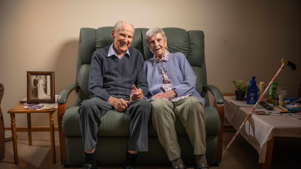 Ray and Marlene Birch celebrated their 70th wedding anniversary on Wednesday. Picture: Brad Fleet.