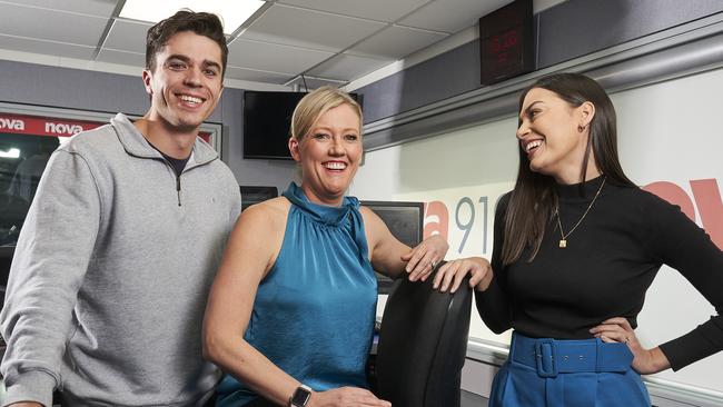 Max Burford, Jodie Oddy and Tiff Warne at Nova in 2021. Picture: Matt Loxton