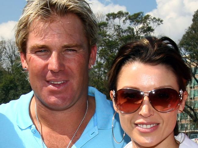 Shane Warne with Dannii Minogue in 2007. Picture: Kristian Dowling