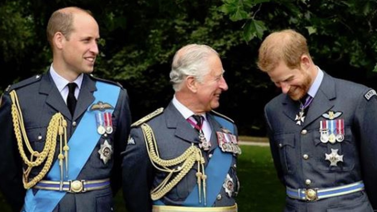 William and Harry with their father, Prince Charles.