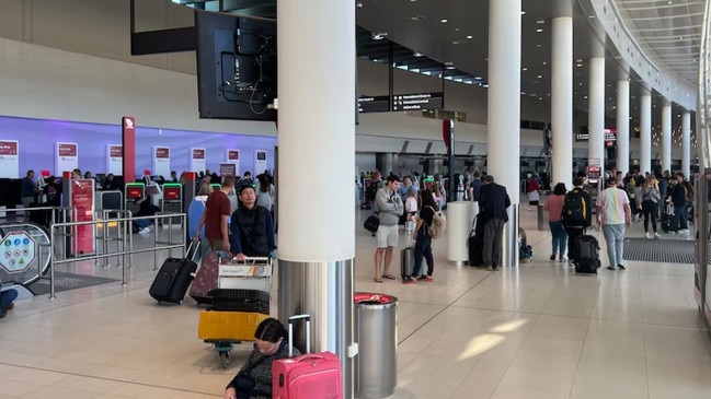 Mass cancellations and flight delays have seen travellers at one Australian airport waiting for hours. Perth Airport has had nine international and five domestic flights cancelled, with more predicted. It is understood this is due to a problem with the load pressure in the fuel lines. Picture: ABC News