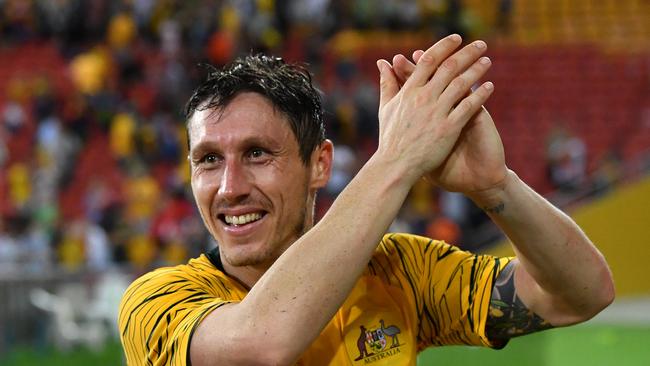 Mark Milligan’s experience will be crucial for a young Socceroos line-up. Picture: AAP Image/Darren England.