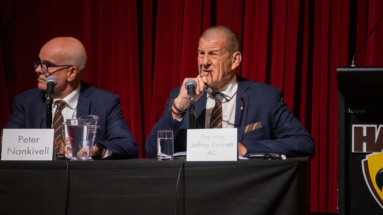 Kennett at his last Hawthorn Football Club AGM as president. Picture: Jason Edwards