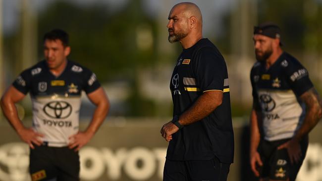 Cowboys coach Todd Payten looks on during a North Queensland Cowboys NRL training session. (Photo by Ian Hitchcock/Getty Images)