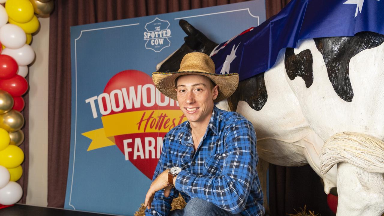 Murphy's Creek farmer Brenton Bowtell was crowned Toowoomba's Hottest Farmer in a competition on Australia Day at the Spotted Cow Hotel, Wednesday, January 26, 2022. Picture: Kevin Farmer