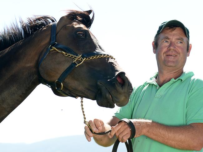 Scone trainer Rod Northam with Voodoo Lad. Picture by Peter Lorimer.