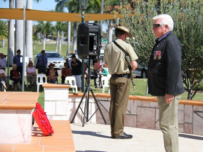 Gladstone RSL sub-branch President Harry Tattersall after laying a  wreath at the 54th Long Tan Day Commemorations at Anzac Park. Picture Rodney Stevens