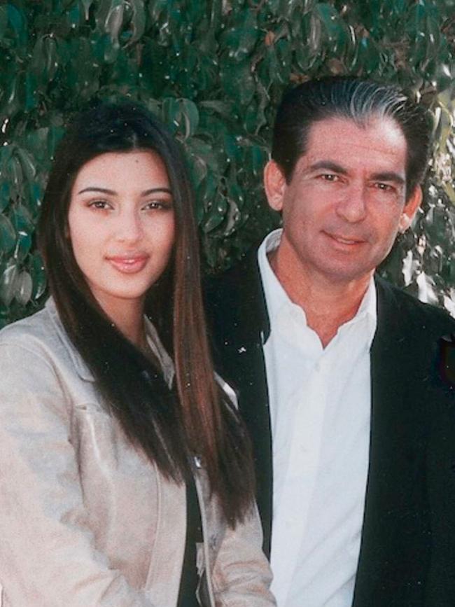 As a teenager with her late father, lawyer Robert Kardashian, in 1999. Picture: Supplied 