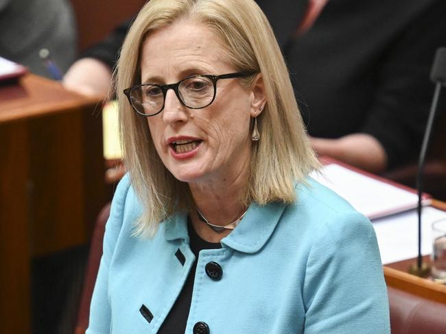 CANBERRA, Australia - NewsWire Photos - August 13, 2024:  Senator Katy Gallagher during Question Time at Parliament House in Canberra. Picture: NewsWire / Martin Ollman