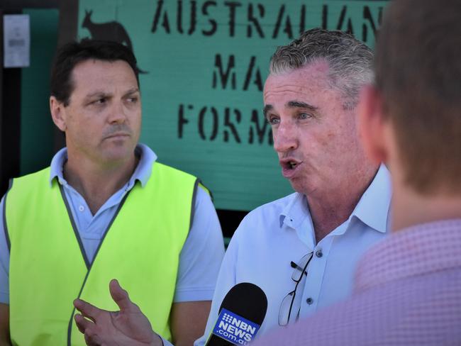 Federal Member for Page Kevin Hogan makes a $10 million funding announcement at Big River Group's Junction Hill mill on Wednesday, 4th November, 2020. Photo Bill North / The Daily Examiner