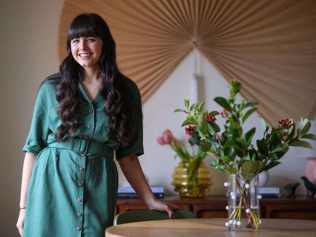 Interior Designer Amanda C Pocock, owner of ACP Studio, at home in Redfern, today.Picture: Justin Lloyd.