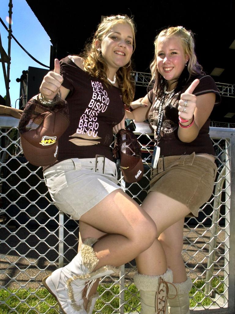 Bassinthegrass ..... Ugg boot fans Rheannon Murray 14, &amp; Stephanie Ferguson 14. Picture: Peter Bennett