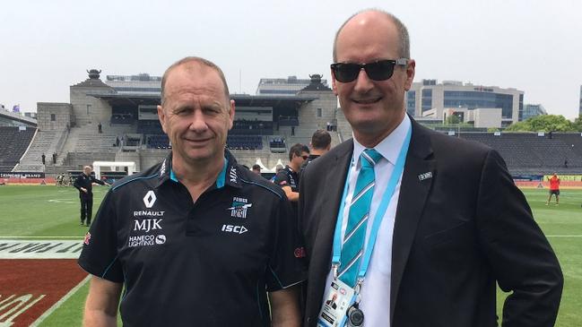 Chairman David Koch was steadfast on the August timeline all year long. Picture: Port Adelaide FC/Twitter.