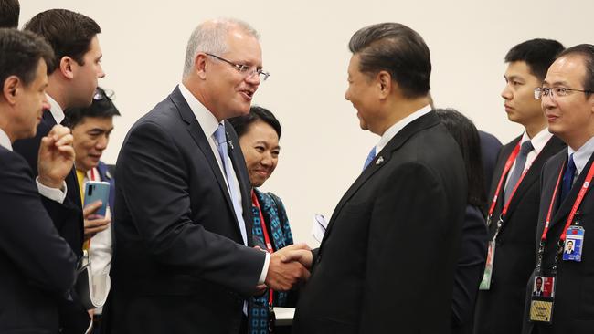 28/06/2019  Australian Prime Minister Scott Morrison meets with President Xi Jinping during the G20 in Osaka, Japan on June 28, 2019.  Picture: Adam Taylor Adam Taylor/PMO