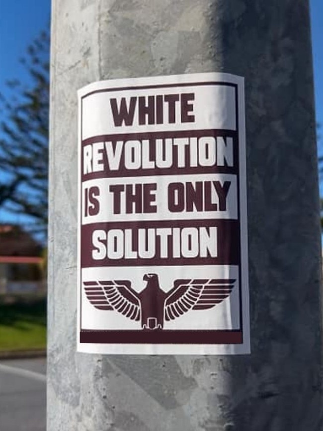 An NSN sticker placed at Semaphore (picture has been censored). Picture: Supplied