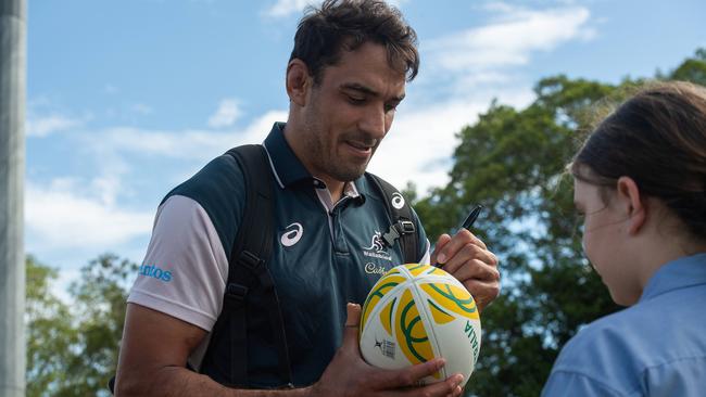 Richie Arnold as the Wallabies get around the NT Rugby Union community before the 2023 World Cup. Picture: Pema Tamang Pakhrin