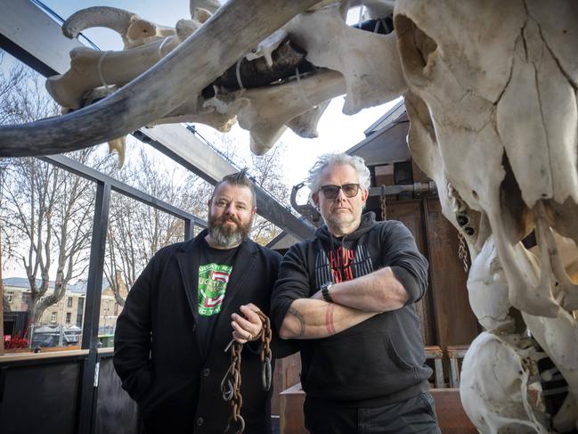 City of Hobart Winter Feast, Vaughan Mabee of Amisfield restaurant (New Zealand) and Vince Trim of Heavy Metal Kitchen. Picture: Chris Kidd