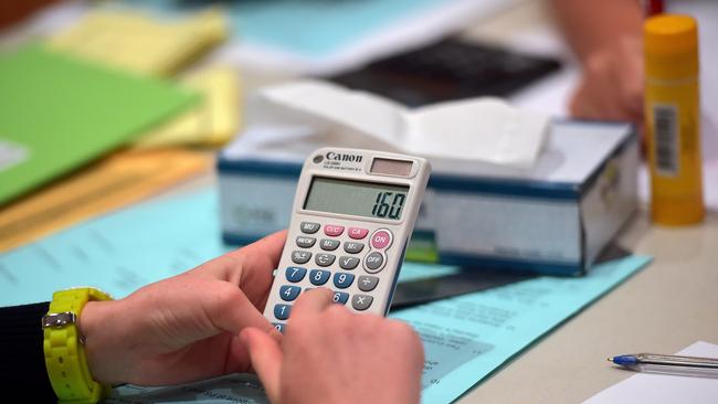 A student completing a NAPLAN test.