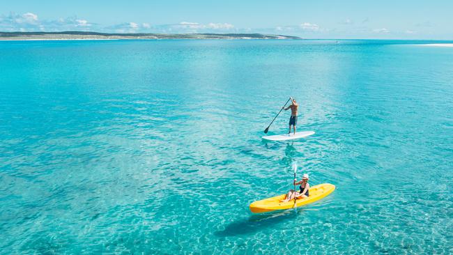 Water activities at Dirk Hartog Island National Park in the Shark Bay. Picture: Tourism Western Australia.