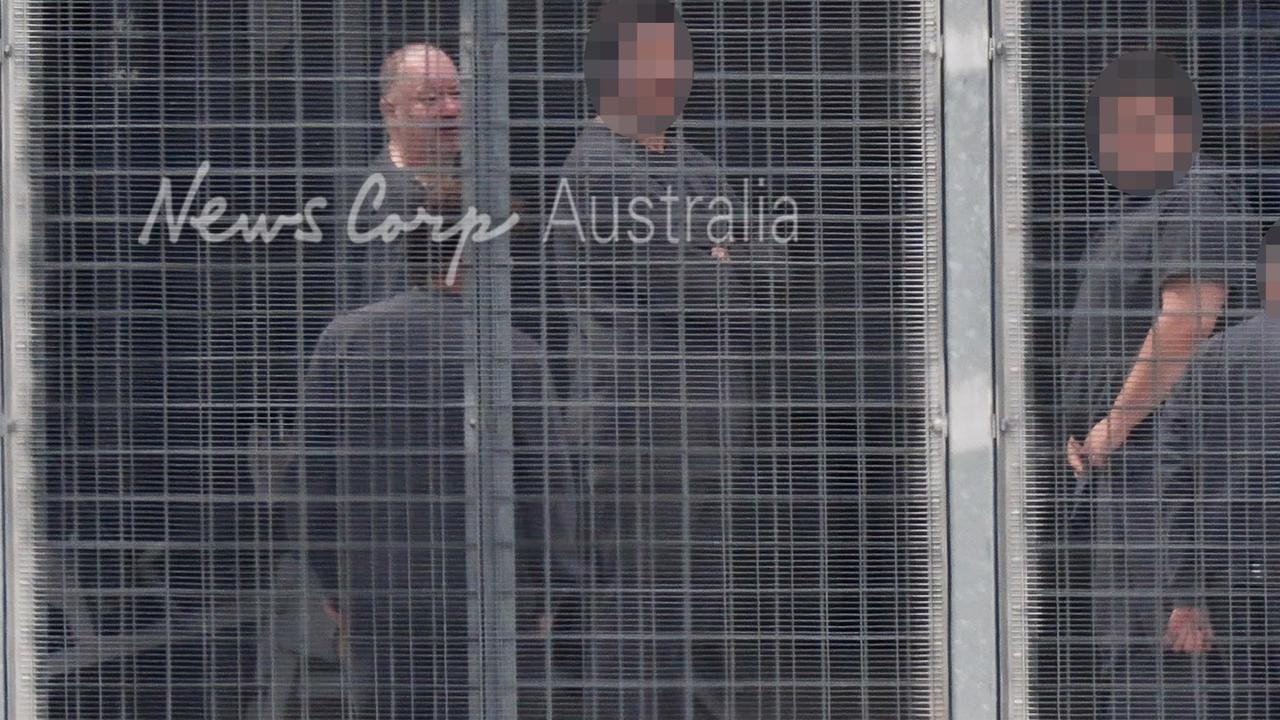 Martin Bryant walking around inside Risdon prison. Picture: Jason Edwards