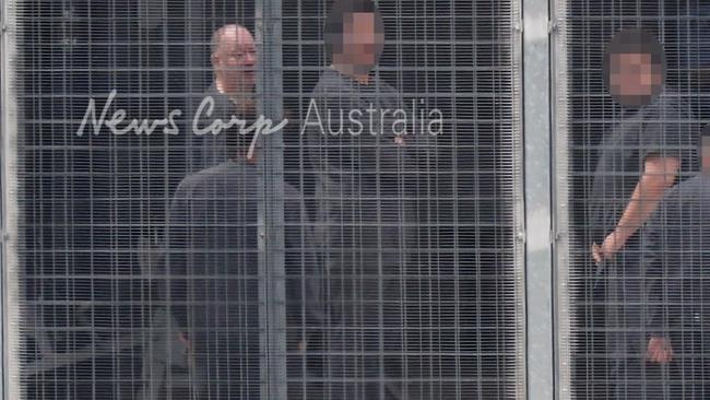 Martin Bryant walking around inside Risdon prison. Picture: Jason Edwards