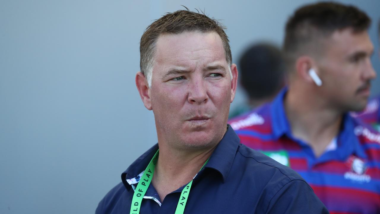 Newcastle Knights coach Adam O'Brien is finding himself under early pressure. Picture: Jason O’Brien/NRL Photos