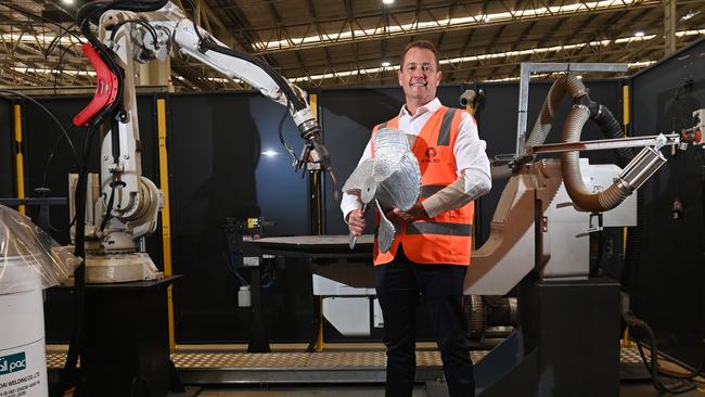 Adelaide 3D printing company AML3D has acquired the contract to supply its ARCEMY system to the US Department of Defence. CEO Ryan Millar said it demonstrated how large defence companies will look abroad for the best manufacturing technology. Picture: Keryn Stevens