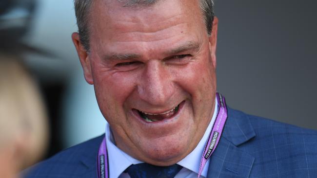 Trainer Darren Weir is seen after Ringerdingding won race three, the Watch Racing.com Springtime Stakes during the Seppelt Wines Stakes Day, as part of the Melbourne Cup Carnival, at Flemington Racecourse in Melbourne, Saturday, November 10, 2018. (AAP Image/Julian Smith) NO ARCHIVING, EDITORIAL USE ONLY