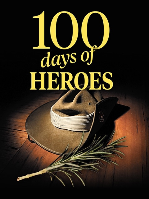 Logo for 100 days of heroes in the Mercury newspaperhundred days of heroes