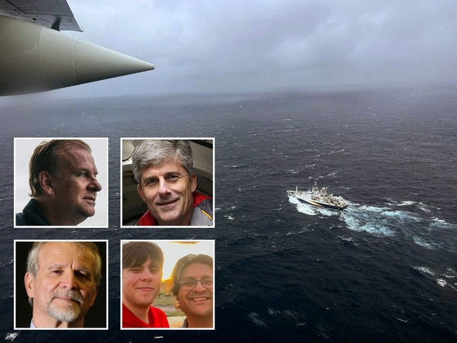 There is little hope of Hamish Harding, Stockton Rush, Paul-Henri Nargeolet, Suleman and Shahzada Dawood being found alive. Picture: US Coast Guard via Getty Images