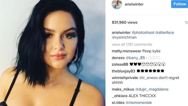 Ariel Winter on Instagram: Actress wears lingerie in new photoshoot