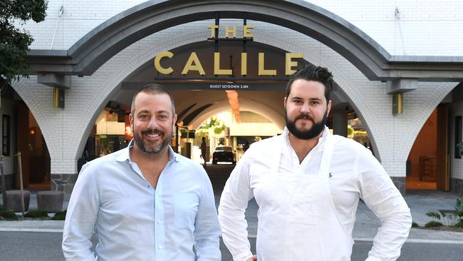 Hellenika at The Calile owner Simon Gloftis and SK Steak and Oyster partner Kelvin Andrews. (AAP image, John Gass)