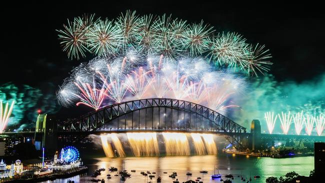 The pinks and purples made way for hues of red and green. Picture: Getty Images