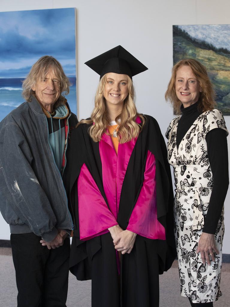 UTAS Graduation at the Hotel Grand Chancellor Hobart, Robert, Keely and Melanie de Klerk all of the Gold Coast. Picture: Chris Kidd