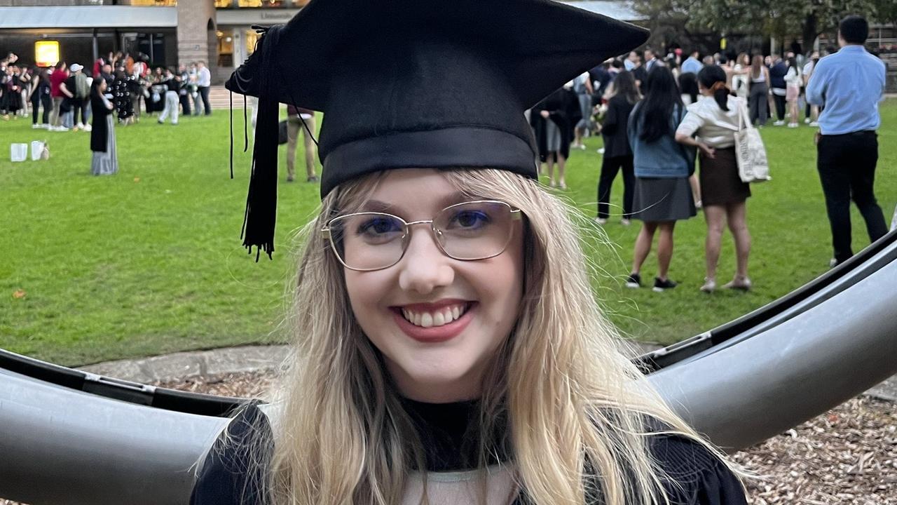 Clare Megahey has a HECS-HELP debt of more than $50,000 after graduating from UNSW. Picture: Supplied
