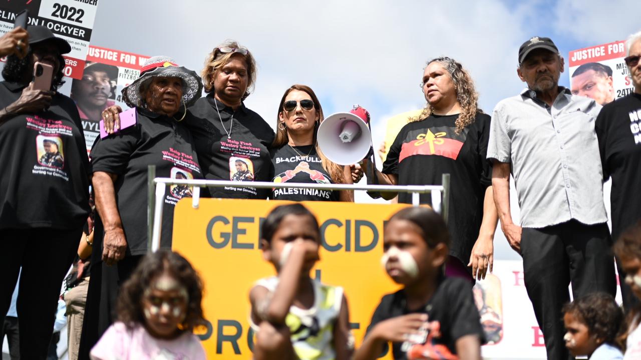 Independent senator Lidia Thorpe has attended a rally with her supporters outside Parliament House. Picture: NewsWire/ Martin Ollman