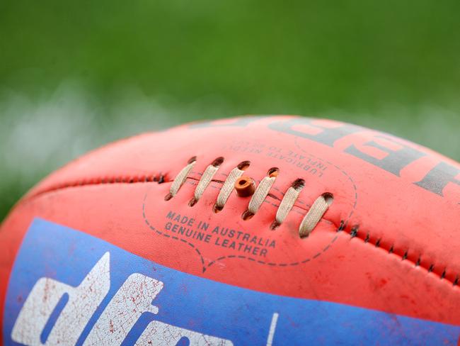 Generic photo of an AFL football. Geelong will take on Fremantle in the AFL qualifying final between the Geelong Cats and Fremantle at Simonds stadium in Geelong, Saturday, Sep. 7, 2013. (AAP Image/Joe Castro) NO ARCHIVING, EDITORIAL USE ONLY