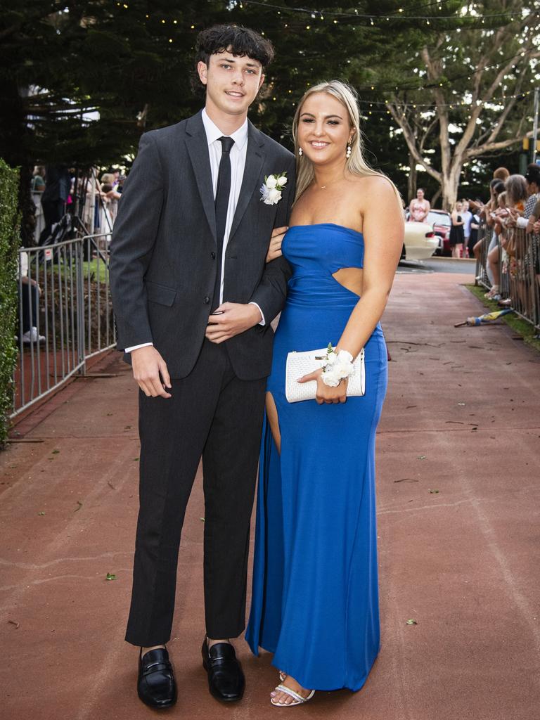 Eli Schmidt and partner Lily Dwyer at St Mary's College formal at Picnic Point, Friday, March 24, 2023. Picture: Kevin Farmer