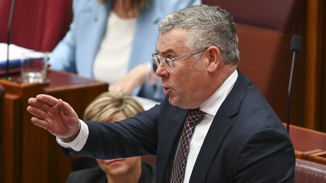 Senator Murray Watt blasted the Coalition for heckling him over his Christmas ham call. Picture: NCA NewsWire / Martin Ollman