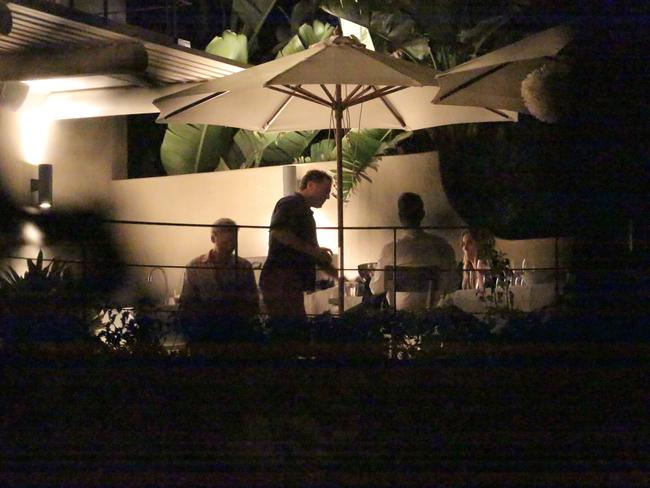 Karl Stefanovic and Jasmine Yarbrough at the house in Palm Beach after their commitment ceremony. Picture: Steve Tyson