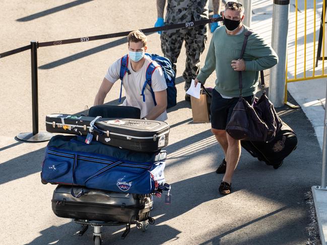 Cricketer Steve Smith arrives in Australia after being in India. Picture: NCA NewsWire/James Gourley