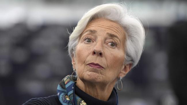 ECB president Christine Lagarde. No to cancelling debts. Picture: AFP