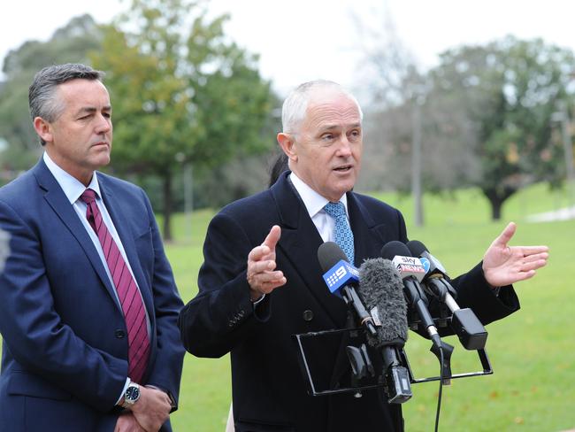 Malcolm Turnbull in one of his media addresses yesterday. Picture: AAP