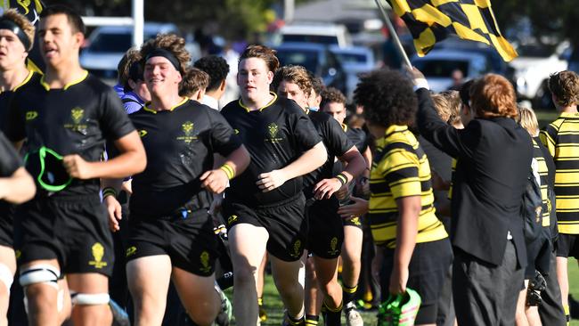 AIC Firsts XV rugby between St Laurence's College and St Peters Lutheran College. Saturday May 6, 2023. Picture, John Gass