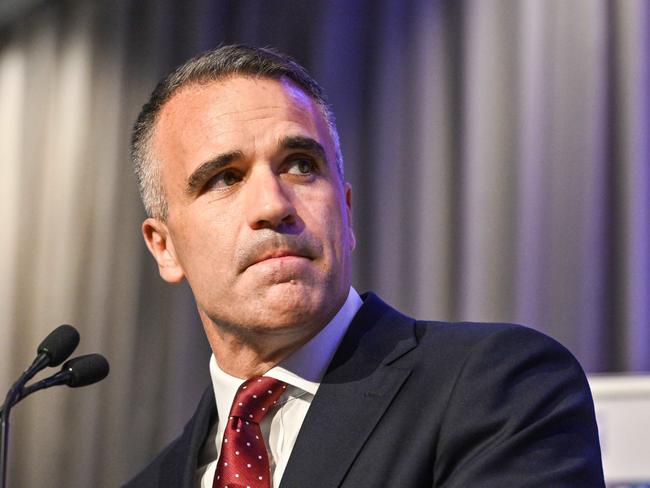 MARCH 21, 2025: SA Press Club leaders' debate between Premier Peter Malinauskas, left, and Opposition Leader Vincent Tarzia. Picture: Brenton Edwards