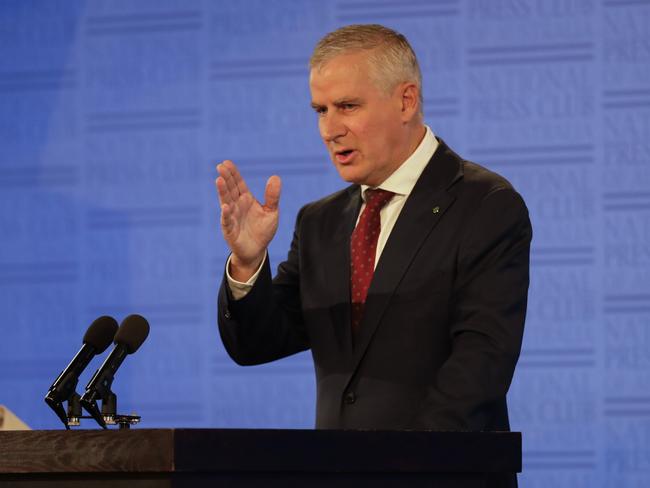 Acting Prime Minister Michael McCormack during his address at the National Press Club in Canberra. Picture: AAP