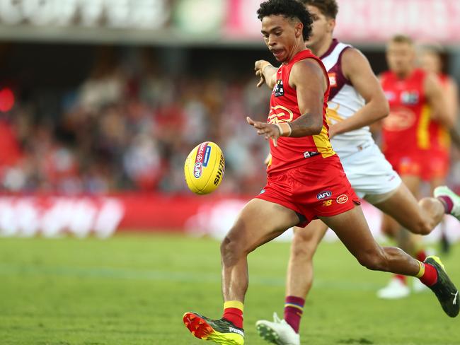 Darwin Buffaloes product Mal Rosas Jr made his AFL debut for the Gold Coast Suns on Saturday. It was a reward for 18 months of hard work at the Suns Academy. He was the first Territorian to debut with the AFL team from its newly-established NT academy zone program. Picture: Chris Hyde/Getty Images